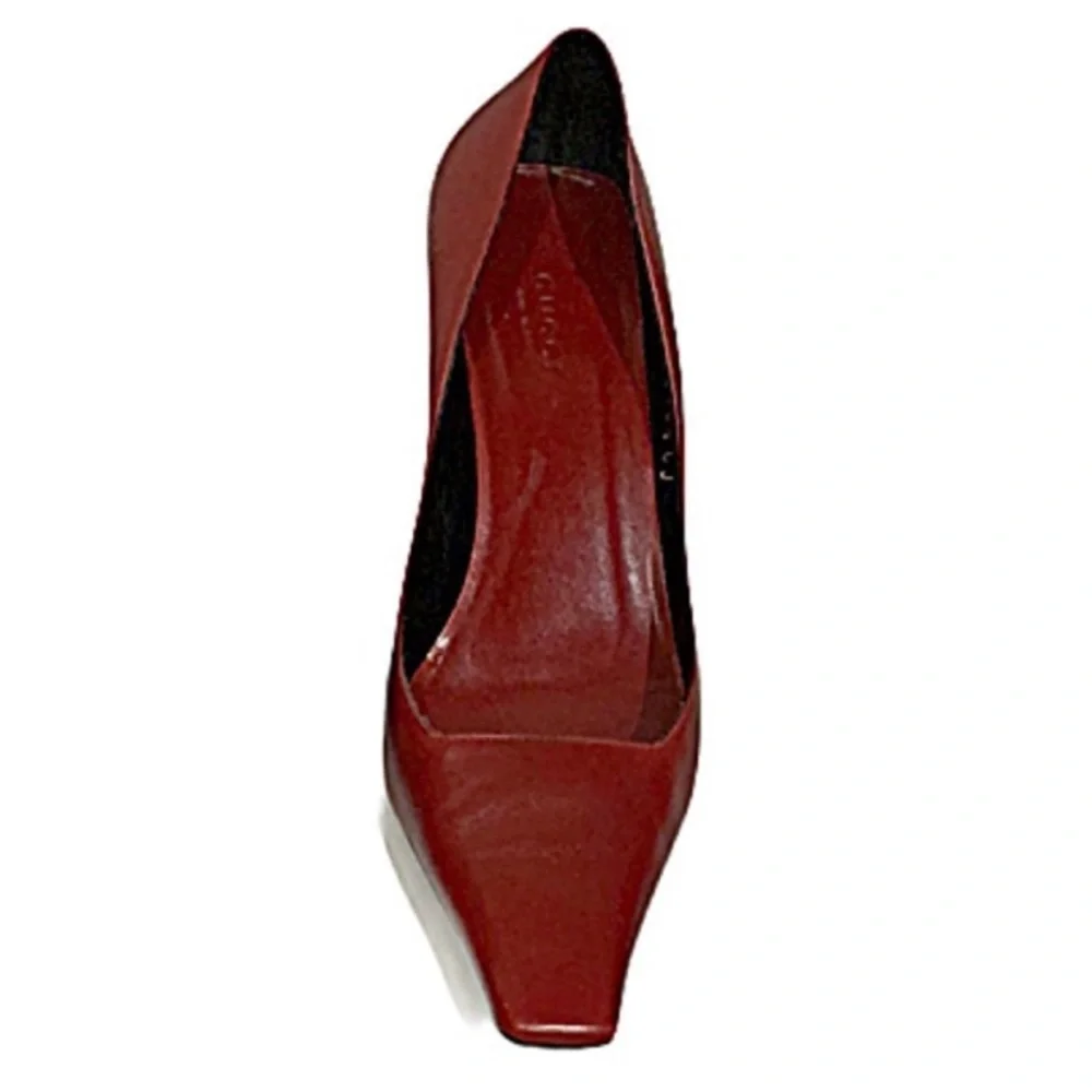 Gucci Shoes Pumps High Heels Red Square Toe Shoes Stunning & Elegant Size 36.5 - Picture 12 of 13